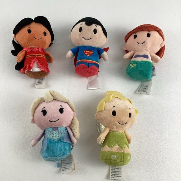 Hallmark Itty Bittys Disney Princess Lot Ariel Elsa Tink Plush Bean Bag Stuffed